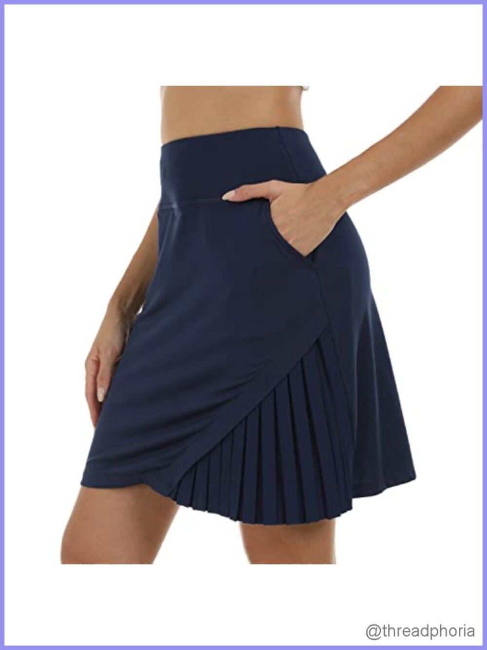 Women's Knee Length Golf Skort with 4 Pockets, UPF 50+ Athletic Tennis Skirt